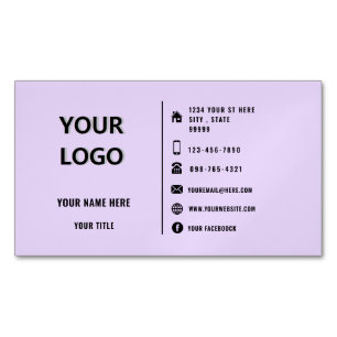 Custom Logo Text Personalized Business Card Magnet