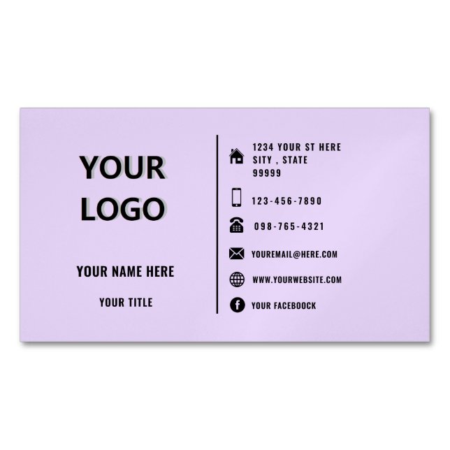 Custom Logo Text Personalized Business Card Magnet (Front)