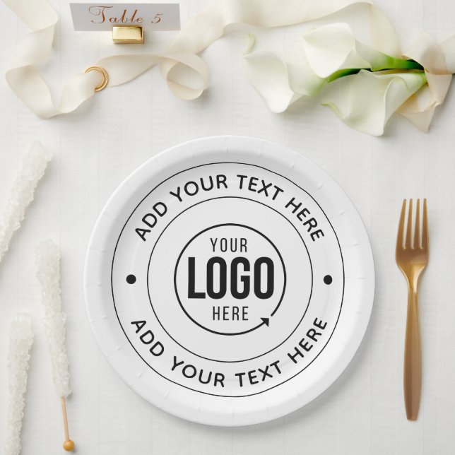 🍽️ Custom Logo-Text Personalized Party Tableware Paper Plate (Wedding)