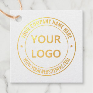 Custom Logo Text QR Code Foil Favour Tags Template