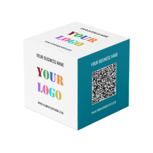 Custom Logo Text QR Code Promotional Cube Template