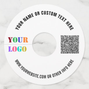 Custom Logo Text QR Code Wine Glass Tag Template