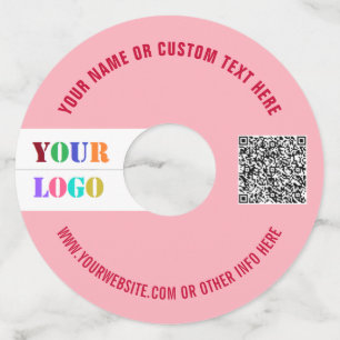 Custom Logo Text QR Code Wine Glass Tags Example