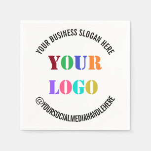Custom Logo Text Social Media Promotional Napkins