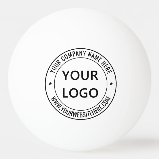 Custom Logo Text Stamps Ping Pong Ball Example (Front)