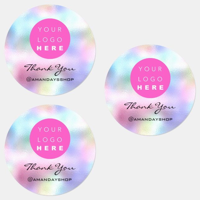 Custom Logo Thank You Instagra  Holograph Pink Blu (Group)