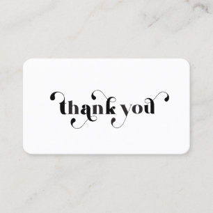 Custom logo Thank You Retro Bold Typography  Business Card
