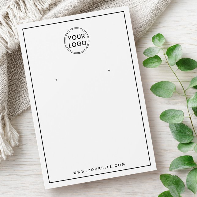 Custom logo thin black border earring display card (Custom logo thin black border earring display card)