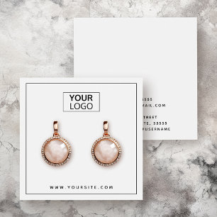 Custom logo thin black border earring display card