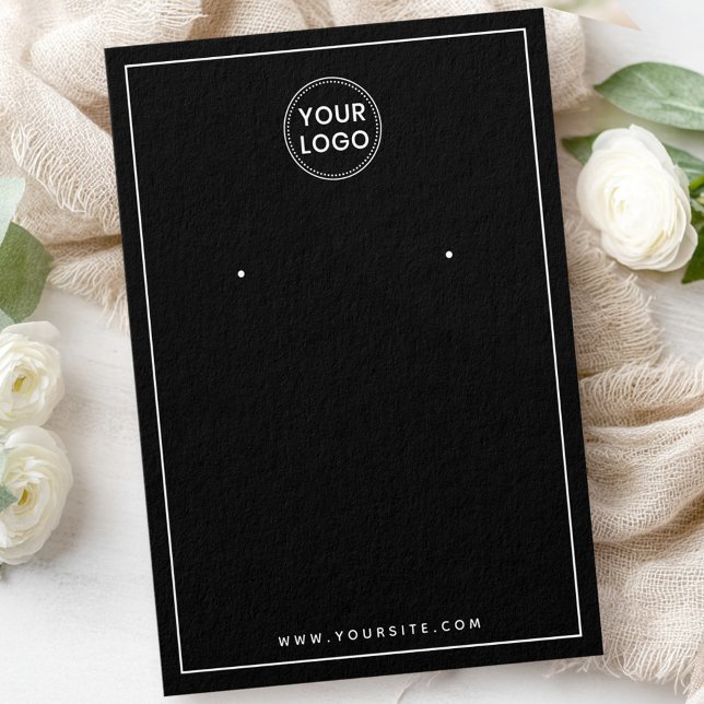 Custom logo thin border black earring display card (Custom logo thin border black earring display card)