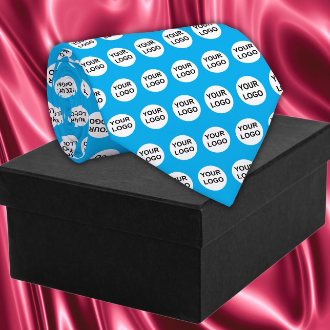 Custom Logo  Tie (Custom Logo Neck Tie in light blue)