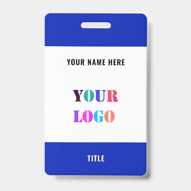 Custom Logo Title Name Business Badge Template (Front)