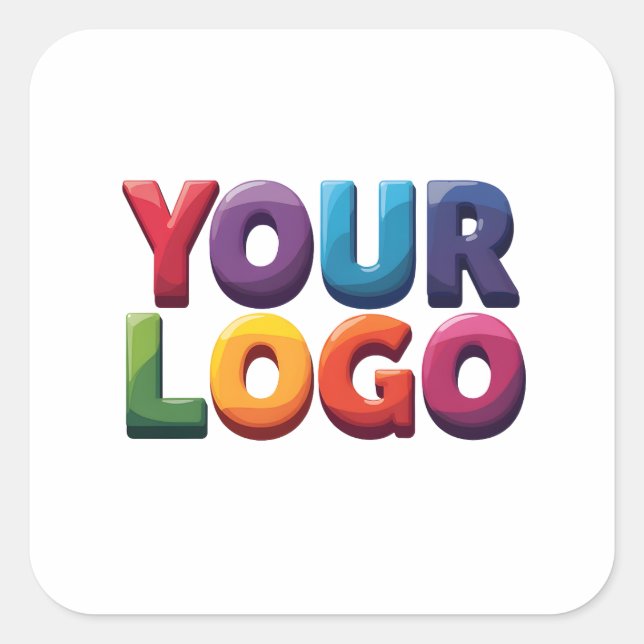 Custom Logo|Upload Your Logo | Business & Brand  Square Sticker (Front)