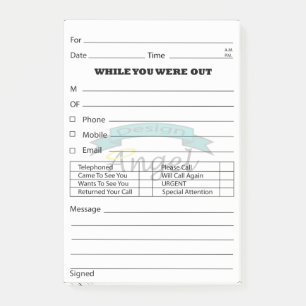 Custom Logo Watermark Phone Message Post It's Post-it Notes