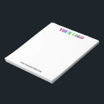 Custom Logo Website Notepad Promotional Business<br><div class="desc">Custom Colours and Font - Your Logo and Text - Info Promotional Business Personalized Notepad / Gift - Add Your Logo / Image and Text / Information - Resize and move elements with Customization tool. Choose / add your favourite colours / font / size ! Please use your logo -...</div>