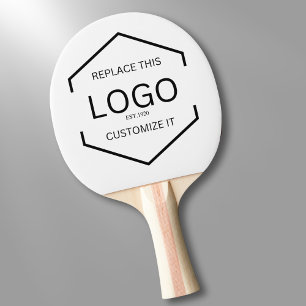 Custom Logo White Background Business Promotional Ping Pong Paddle