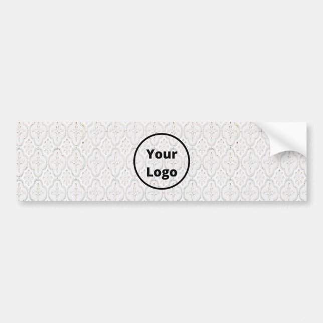 Custom logo white baroque print bumper sticker (Front)