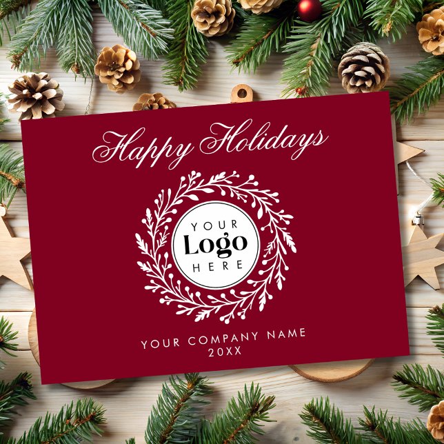 Custom Logo Wine Christmas Business Thank You Card (Creator Uploaded)