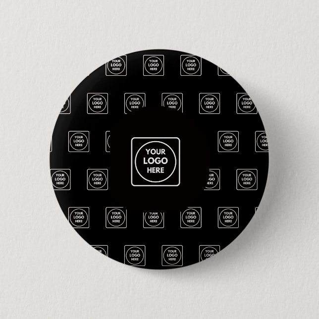 Custom Logo with Background Repeating Design 2 Inch Round Button (Front)