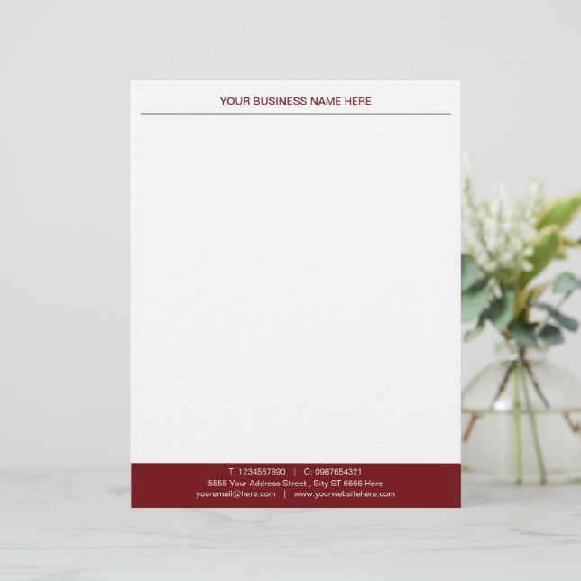 Custom Logo Your Business Name Personalized Modern Letterhead (Standing Front)