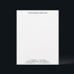 Custom Logo Your Business Personalized Letterhead<br><div class="desc">Simple Personalized Business Office Letterhead with Logo - Add Your Logo - Image ( Back Side ) / Business Name - Company / Address / Contact Information - Resize and move or remove and add elements - image / text with Customization tool. Choose / add your favourite text font /...</div>