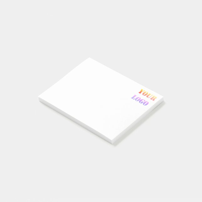 Custom Logo Your Business Personalized Post-it Notes (Angled)