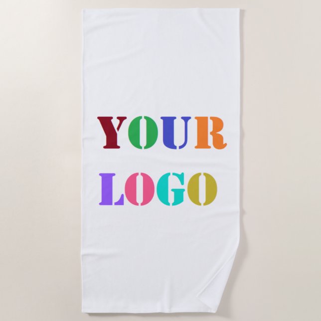 Custom Logo Your Business Promotional Personalized Beach Towel (Front)