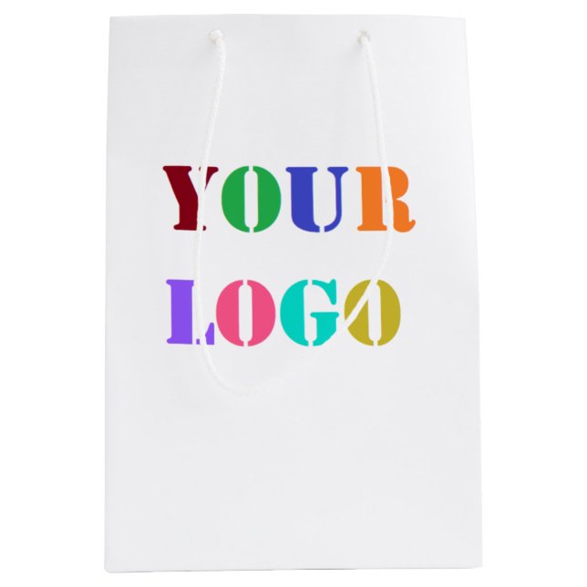 Custom Logo Your Business Promotional Personalized Medium Gift Bag (Front)