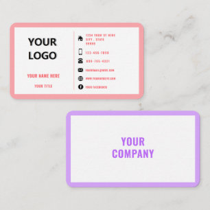 Custom Logo Your Colours Promotional Personalized Business Card