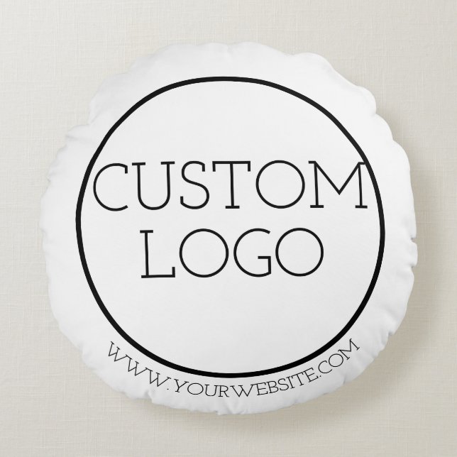 Custom Logo, Your Webiste Round Pillow (Front)