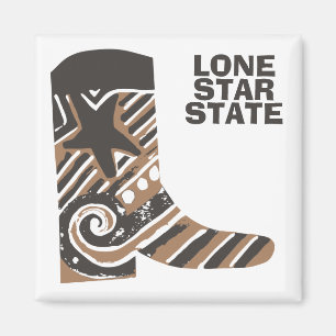 custom lone star cowboy boot magnet