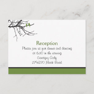 Custom Love Birds Reception Card