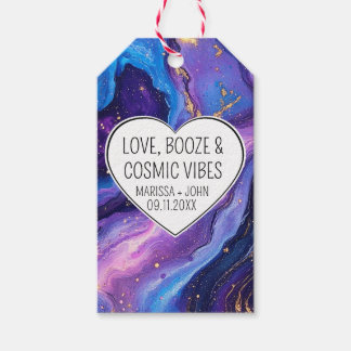 Custom Love, Booze, & Cosmic Vibes Wedding Gift Tags