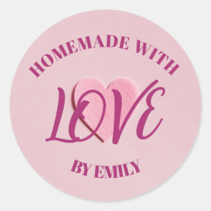 "Custom Love & Heart Round Stickers" Classic Round Sticker