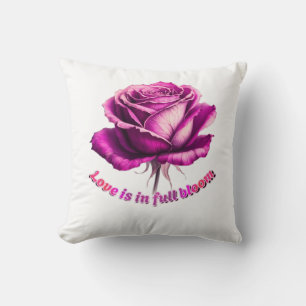 Custom Love In Full Bloom Rose Valentine Gift Throw Pillow