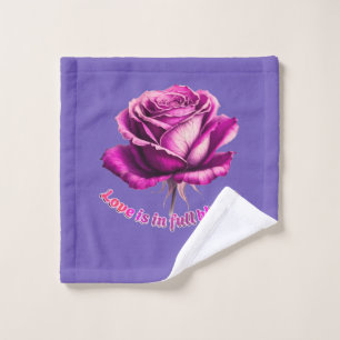 Custom Love In Full Bloom Rose Valentine Gift Wash Cloth