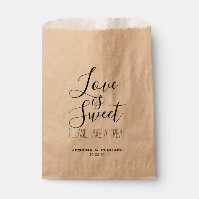 Custom Love is sweet wedding candy buffet favour Favour Bag (Front)