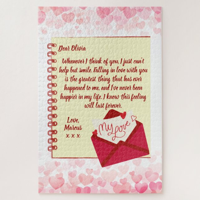 Custom Love Letter Valentine's Jigsaw Puzzle (Vertical)
