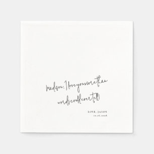 Custom Love Note Handwritten Style Wedding Vows Napkin