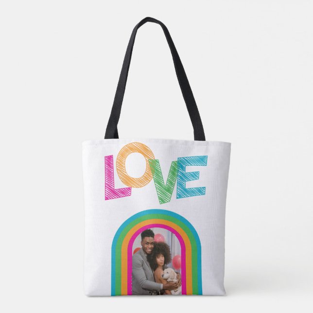 Custom LOVE Personalized Photo Tote Bag (Back)