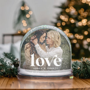 Custom Love Photo Snow Globe with Names
