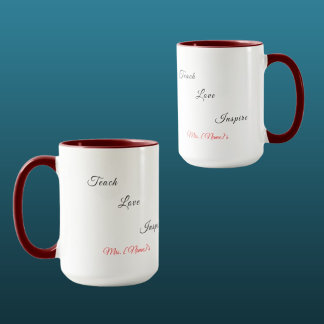Custom Love Preschool Teacher Combo Mug