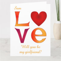 Custom LOVE Square Girlfriend Proposal on white