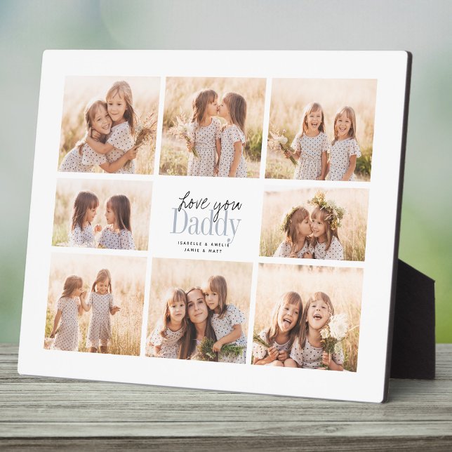 Custom Love You Daddy Fathers Day Photo Collage Plaque (Creator Uploaded)