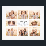 Custom Love You Grandma Grandkids Collage Photo Print<br><div class="desc">Love you Grandma! Beautiful modern family photo collage gift for a beloved grandmother combines whimsical handwritten script with modern typography and layout. Fill this custom photo print with 8 favourite family photos of grandchildren, weddings and other life events and bring a smile to grandma's face for years to come.</div>