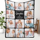 Custom Love You Grandma Modern 11 Photo Collage Fleece Blanket<br><div class="desc">Introducing our customizable Photo Collage Blanket, a heartfelt and unique gift perfect for the special grandparents in your life. This beautifully designed blanket allows you to showcase 11 of your favourite photos, creating a modern, elegant, and simple collage that exudes warmth and love. Personalize this blanket with the endearing message...</div>