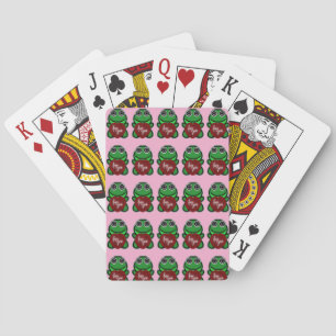 Custom Love You Kawaii Frog Heart Gift Playing Cards