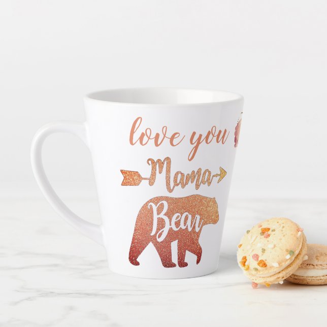 Custom Love You MAMA BEAR Happy Mother Day Latte Latte Mug (In Situ)