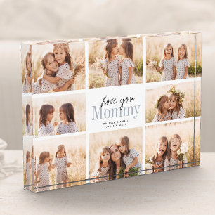 Custom Love You Mommy Mothers Day Photo Collage Block