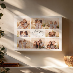 Custom Love You Mommy Mothers Day Photo Collage Canvas Print